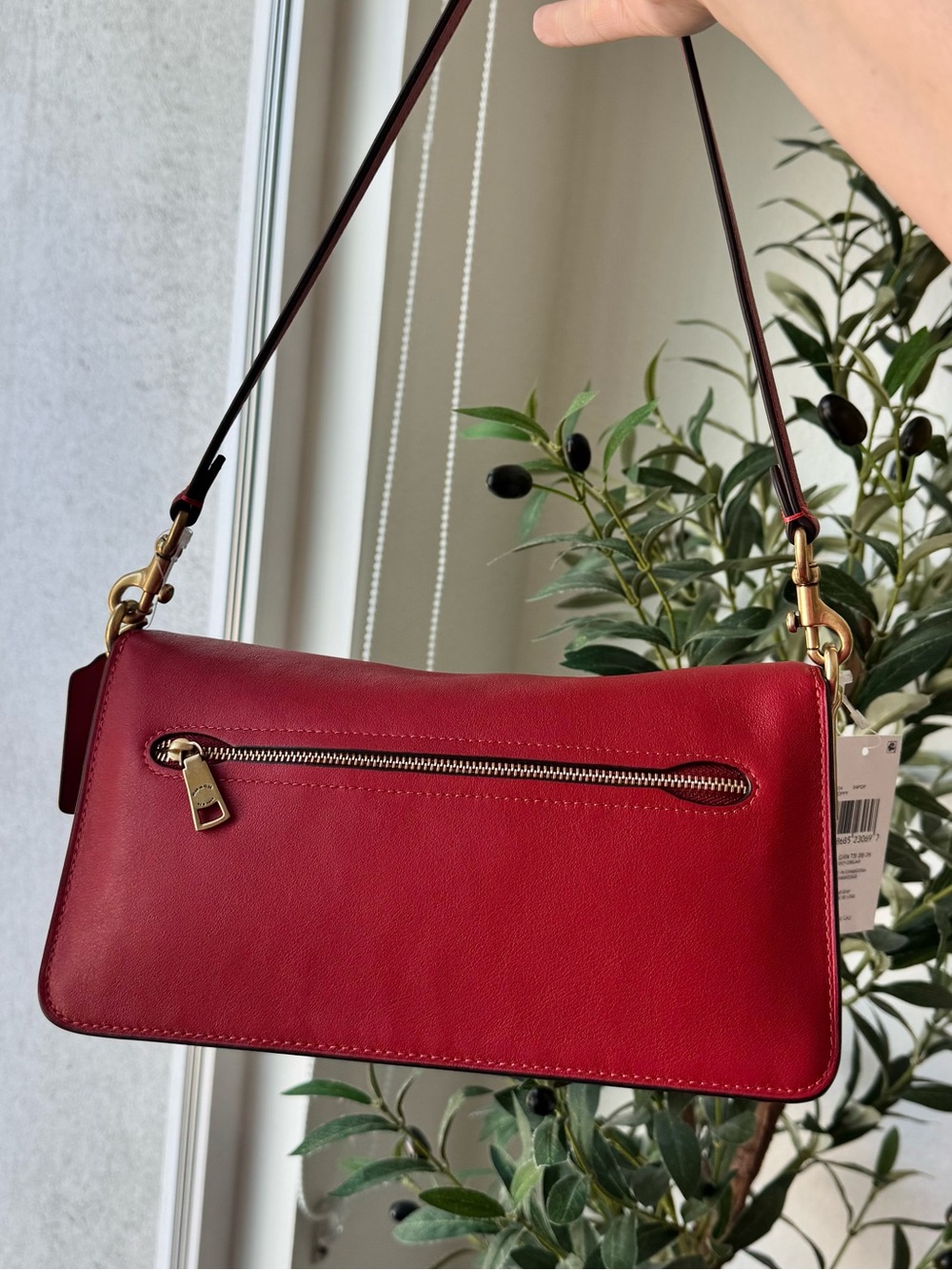 Coach Poppy Red Soft Leather Shoulder Tabby 26 Purse - Picture 3 of 10